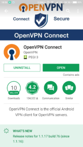 Install OpenVPN application on smartphone